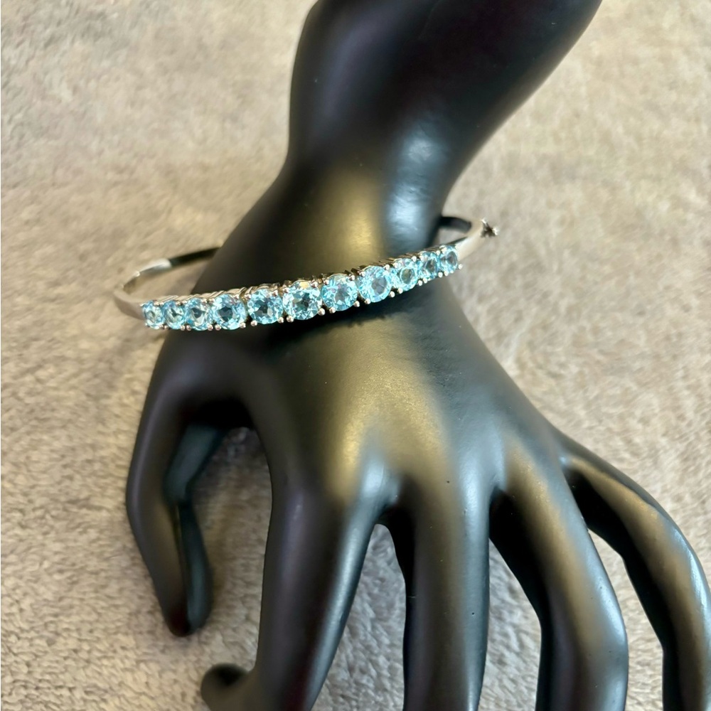 NYC II Swiss Blue Topaz Sterling Silver Bangle
